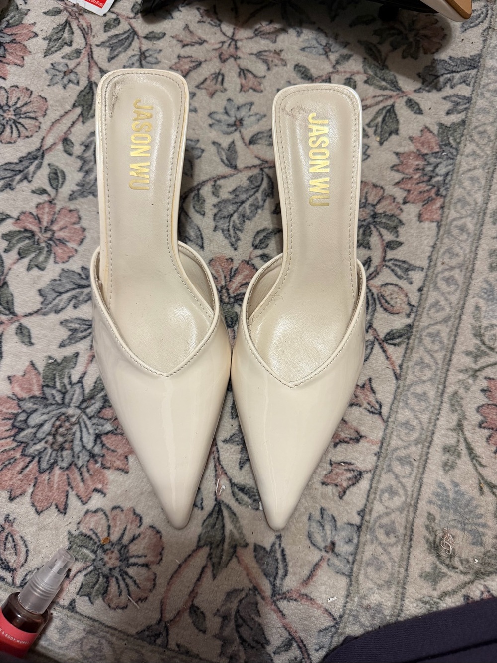 Jason Wu Ivory Pointed-Toe Slip-On Mules